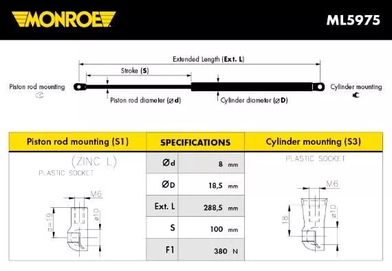 Monroe ML5975 Газовий упор багажника