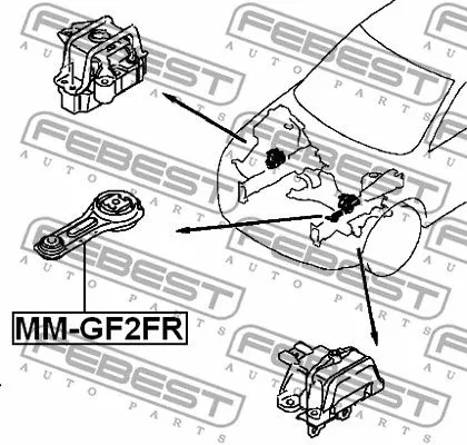 Febest MM-GF2FR Подушка двигателя