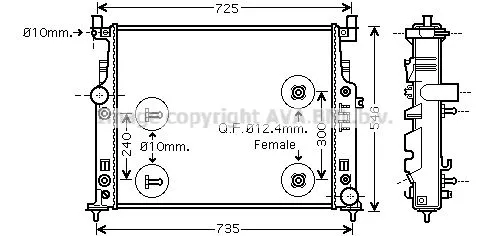AVA QUALITY COOLING MSA 2436 Радіатор охолодження двигуна