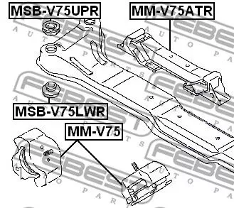 Febest MSB-V75LWR Сайлентблок задней балки