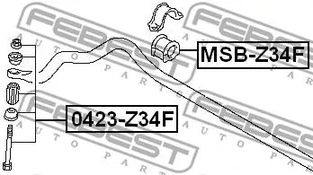 Febest MSB-Z34F Втулка стабилизатора