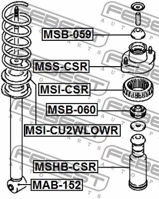 Febest MSS-CSR Опора амортизатора