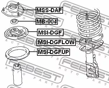 Febest MSS-DAF Опора амортизатора