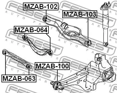 Febest MZAB-100 Сайлентблок ричагу