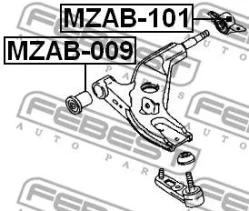 Febest MZAB-101 Сайлентблок рычага