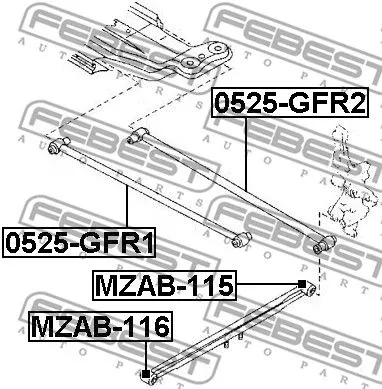 Febest MZAB-115 Сайлентблок рычага