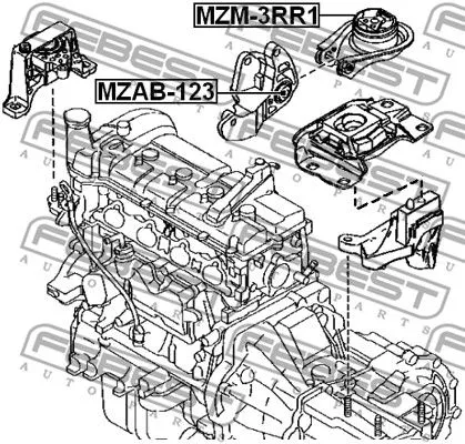 Febest MZAB-123 Подушка двигателя