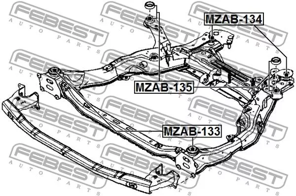 Febest MZAB-134 Сайлентблок задней балки