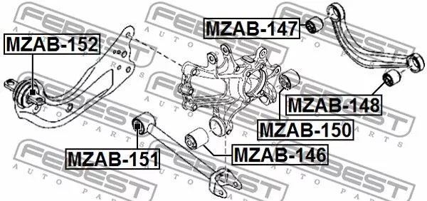 Febest MZAB-151 Сайлентблок рычага