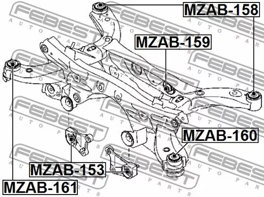 Febest MZAB-159 Сайлентблок балки