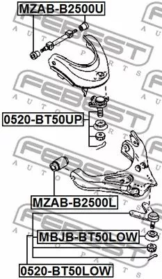 Febest MZAB-B2500L Сайлентблок рычага
