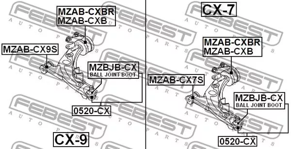 Febest MZAB-CXB Сайлентблок рычага