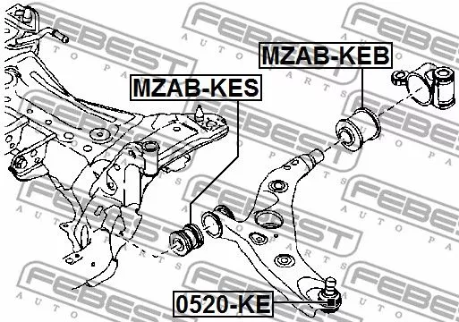 Febest MZAB-KEB Сайлентблок рычага