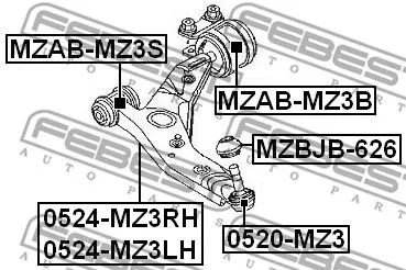 Febest MZAB-MZ3B Сайлентблок ричагу