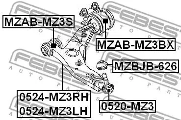 Febest MZAB-MZ3BX Сайлентблок рычага