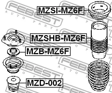 Febest MZB-MZ6F Опорный подшипник амортизатора