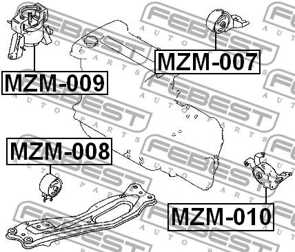 Febest MZM-008 Подушка двигуна