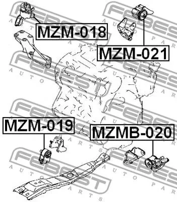 Febest MZM-021 Подушка двигателя