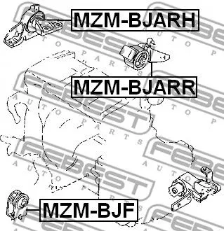 Febest MZM-BJARH Подушка двигателя