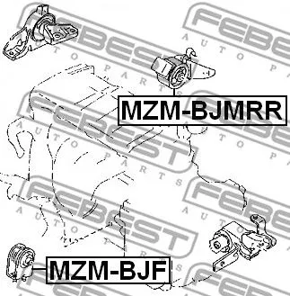 Febest MZM-BJMRR Подушка двигателя