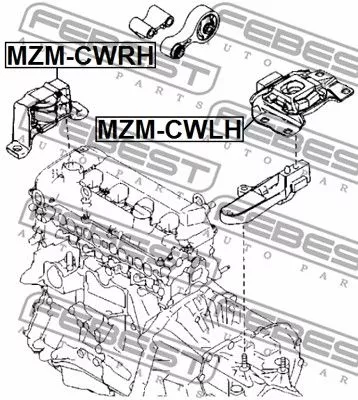 Febest MZM-CWRH Подушка двигателя