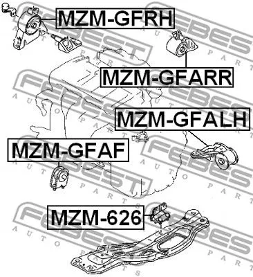 Febest MZM-GFAF Подушка двигателя