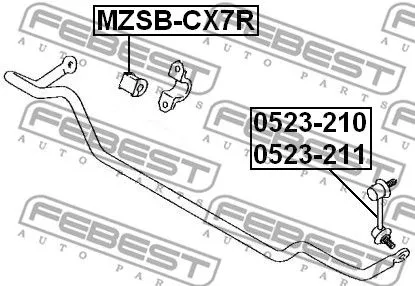 Febest MZSB-CX7R Втулка стабилизатора