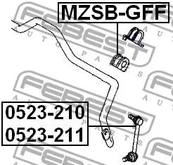 Febest MZSB-GFF Втулка стабилизатора