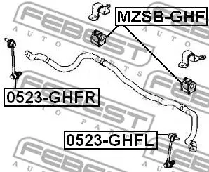 Febest MZSB-GHF Втулка стабілізатора
