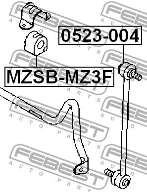 Febest MZSB-MZ3F Втулка стабилизатора
