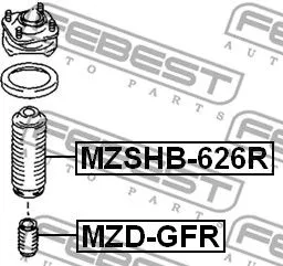 Febest MZSHB-626R Пыльник амортизатора