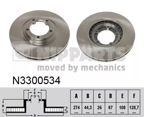 Nipparts N3300534 Гальмівні диски