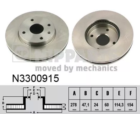 Nipparts N3300915 Гальмівні диски