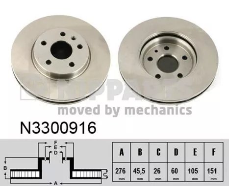 Nipparts N3300916 Тормозные диски