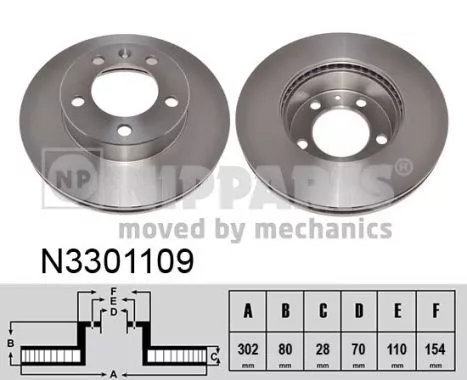 Nipparts N3301109 Гальмівні диски