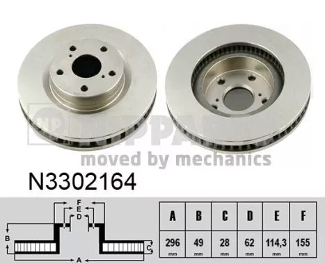 Nipparts N3302164 Тормозные диски