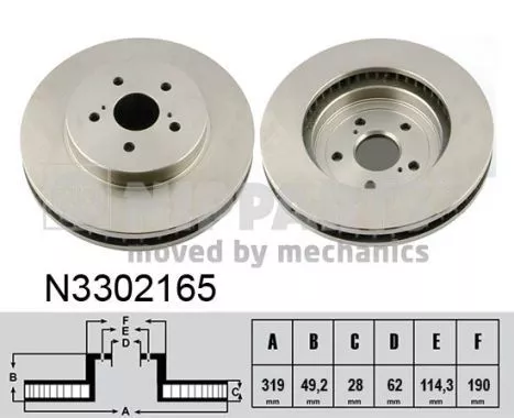 Nipparts N3302165 Гальмівні диски