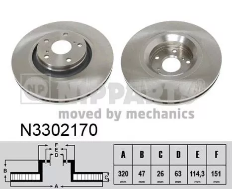 Nipparts N3302170 Гальмівні диски