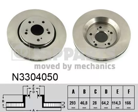 Nipparts N3304050 Гальмівні диски