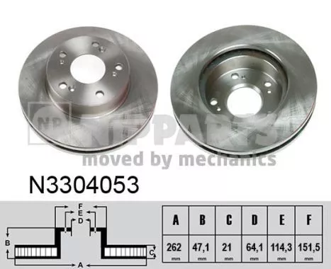 Nipparts N3304053 Гальмівні диски