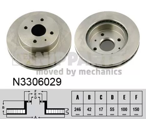 Nipparts N3306029 Тормозные диски