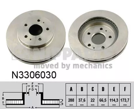 Nipparts N3306030 Гальмівні диски