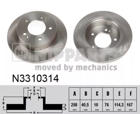 Nipparts N3310314 Гальмівні диски