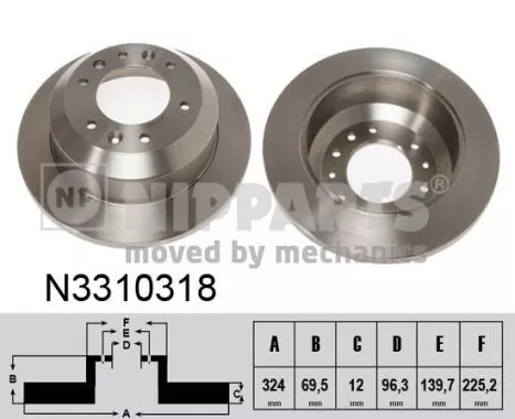 Nipparts N3310318 Тормозные диски