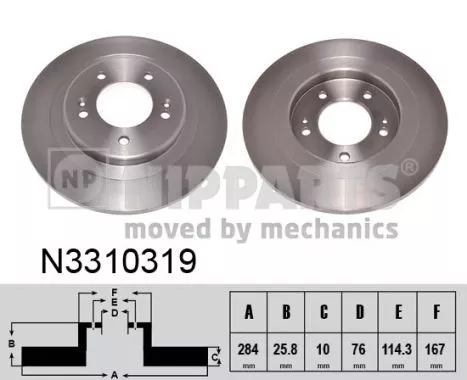 Nipparts N3310319 Тормозные диски