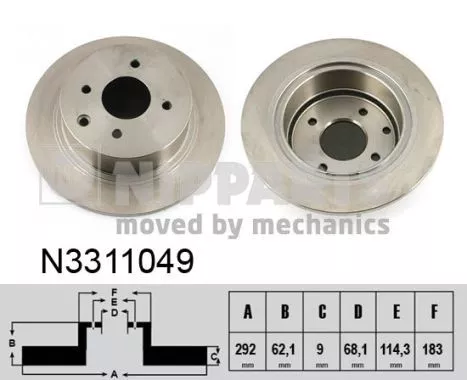 Nipparts N3311049 Тормозные диски