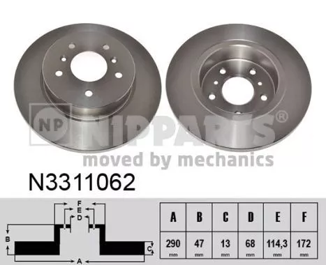 Nipparts N3311062 Тормозные диски