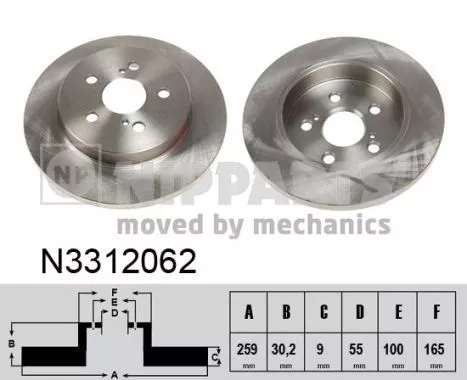 Nipparts N3312062 Гальмівні диски