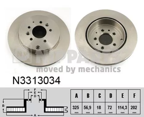 NIPPARTS N3313034 Гальмівні диски