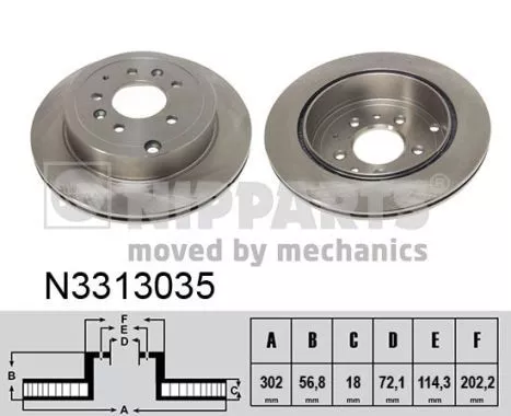 Nipparts N3313035 Тормозные диски